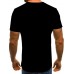 Casual O Neck Cartoon Print Black Men T-shirt