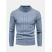 Mens Solid Color Mock Neck Long Sleeve Simple Warm Sweaters