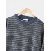 Mens Stripe Round Neck Warm Vintage Knitted Sweaters